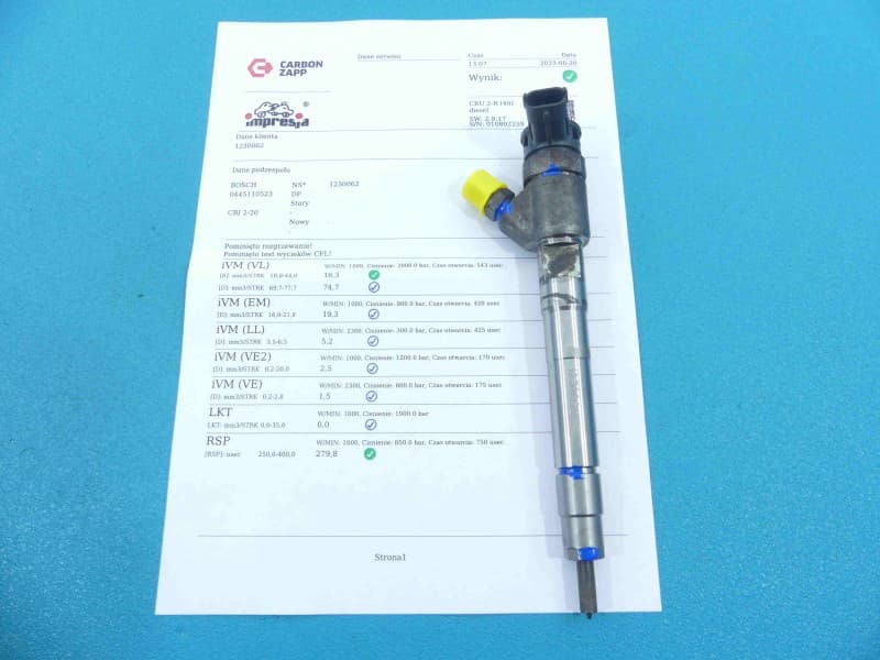 TESTOWANY Wtryskiwacz 0445110523 Maserati Ghibli III 13- 3,0 V6 275KM