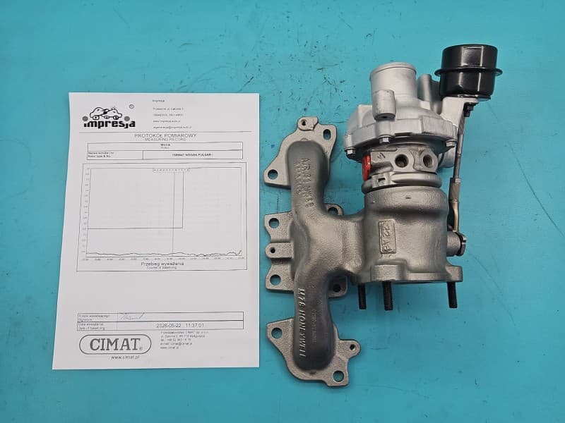 Turbosprężarka Regenerowana Nissan Pulsar 1,2 T 116KM 821042-10 MGT1032LMSZ TAA09566Y H8201439411 100054R 8201439411