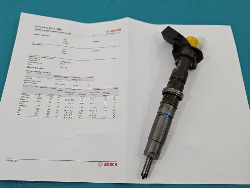 TESTOWANY Wtryskiwacz 0986435352 0445115028 Vw Crafter 06- 2,5 tdi BJL 163KM