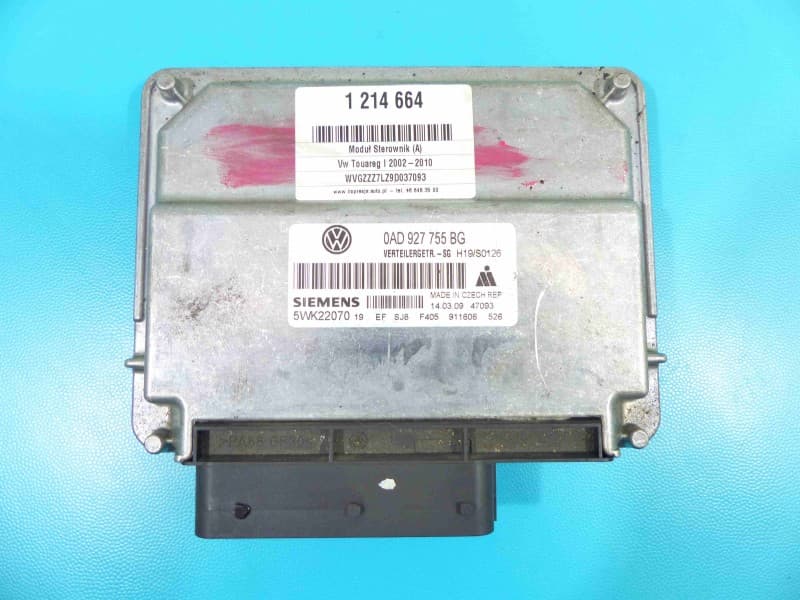 Sterownik moduł REDUKTORA Vw Touareg I 7L 5WK22070 0AD927755BG