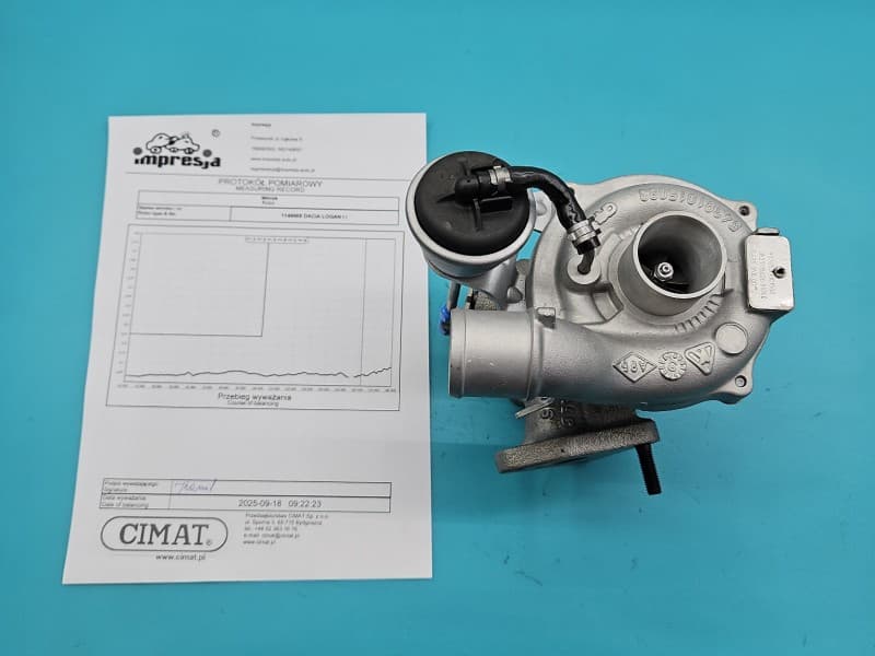 Turbosprężarka Regenerowana Dacia Logan I 05-14 1,5 dci 68KM 54359700011 54359880011 507852H301868 JF50118326 01000