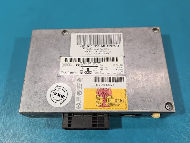 Sterownik moduł BLUETOOTH Audi A8 D3 4E0910336 4E0862335