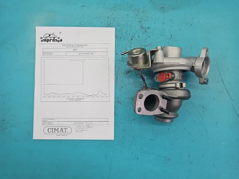 Turbosprężarka Regenerowana Peugeot 308 I T7 1,6 hdi 90KM 49173-07518 TD025S2-06T4 0375Q2 123550540
