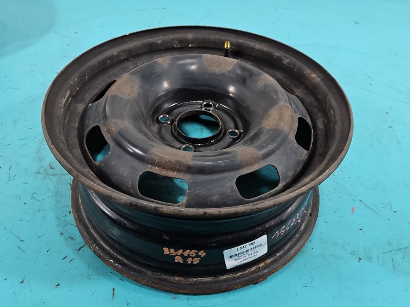 Felga stalowa 15" Peugeot 208 I Szerokość felgi: 6.0", Rozstaw śrub: 4x108, PEUGEOT, 1547382, R15 6J 4x108