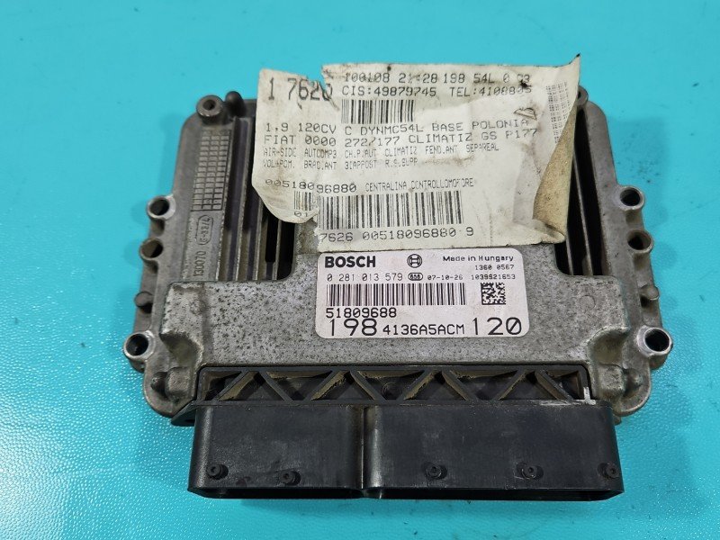 Komputer Sterownik silnika 0281013579, 51809688 Fiat Bravo II 1.9 jtd