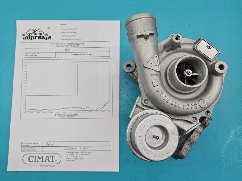 Turbosprężarka Regenerowana Peugeot 406 K03-050, EL5046995, K03-401682 2.0 hdi 109KM