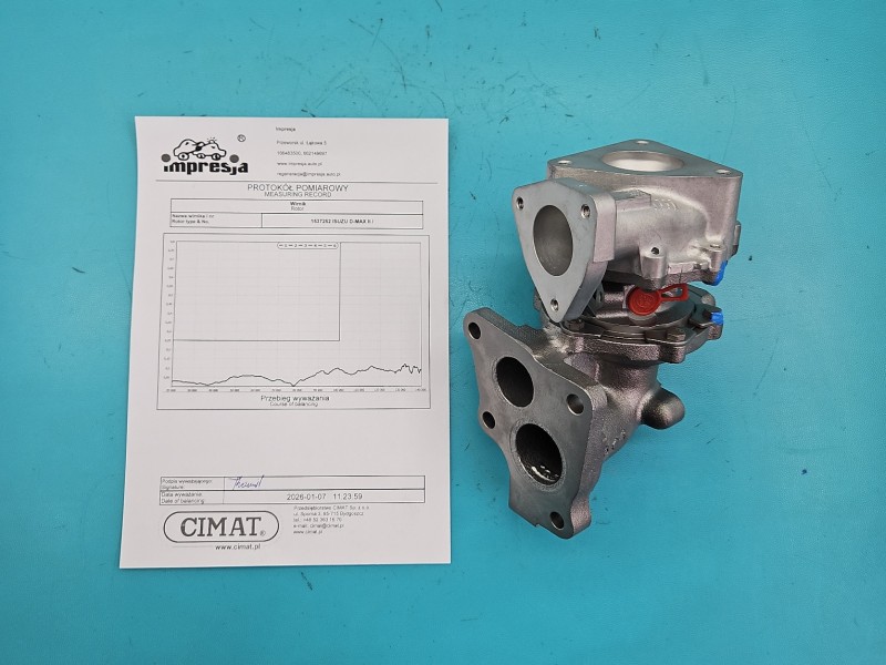 Turbosprężarka Regenerowana Isuzu D-Max II 11-19 09057P, 8981506872 2.5 crdi (4JK1E5S-LA) 163KM