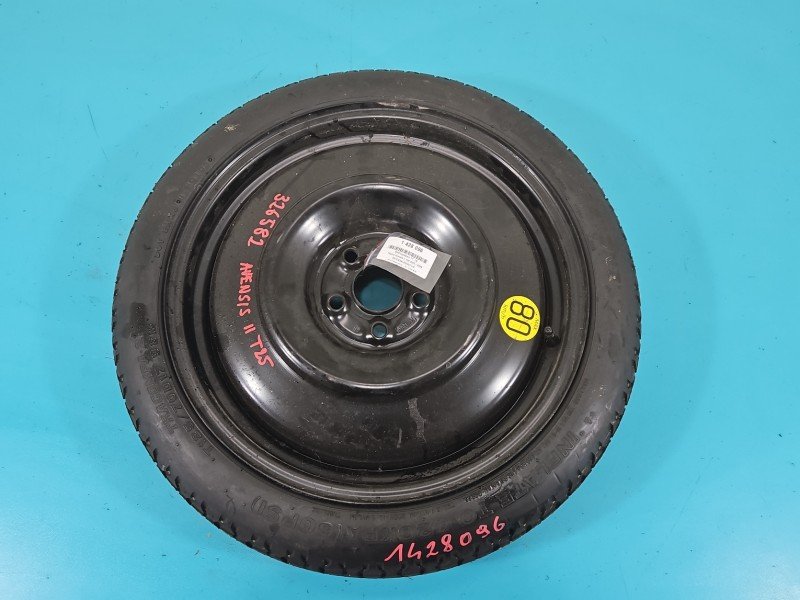 Koło zapasowe 17" dojazdowe dojazdówka Toyota Avensis II T25 Rozstaw śrub: 5x100, Bridgestone, 125 mm, Profil opony: 70,... Koło zapasowe 17" dojazdowe dojazdówka Toyota Avensis II T25 Rozstaw śrub: 5x100, Bridgestone, 125 mm, Profil opony: 70,...