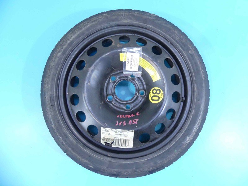Koło zapasowe 16" dojazdowe dojazdówka Opel Vectra C Średnica felgi: 16", Rozstaw śrub: 5x110, Firestone, 115 mm, Profil... Koło zapasowe 16" dojazdowe dojazdówka Opel Vectra C Średnica felgi: 16", Rozstaw śrub: 5x110, Firestone, 115 mm, Profil...