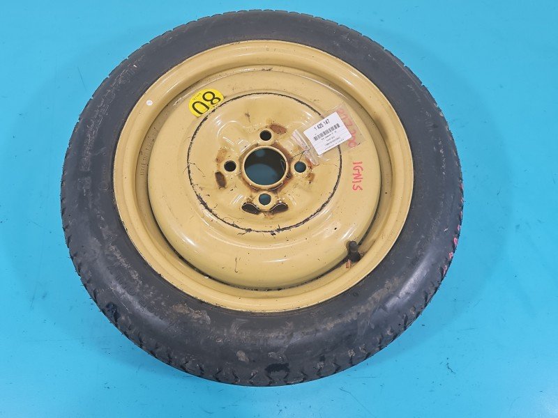 Koło zapasowe 15" dojazdowe dojazdówka Suzuki Ignis Rozstaw śrub: 4x100, Bridgestone, 135 mm, Profil opony: 80, R15 4X100... Koło zapasowe 15" dojazdowe dojazdówka Suzuki Ignis Rozstaw śrub: 4x100, Bridgestone, 135 mm, Profil opony: 80, R15 4X100...