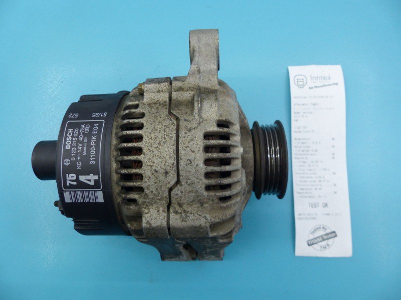 TEST Alternator Honda Civic VI 0123315020, 31100-PIK-E04 1.4 16v