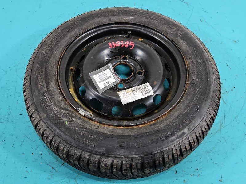 Koło zapasowe 13" dojazdowe dojazdówka Opel Corsa C Rozstaw śrub: 4x100, Kleber, 155 mm, Profil opony: 80, Rok produkcji... Koło zapasowe 13" dojazdowe dojazdówka Opel Corsa C Rozstaw śrub: 4x100, Kleber, 155 mm, Profil opony: 80, Rok produkcji...