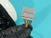 Lusterko lewe Nissan Qashqai I J10 06-13 Regulowane i składane elektrycznie. Pęknięta obudowa. 7pin rysy BIAŁY 326 G europa
