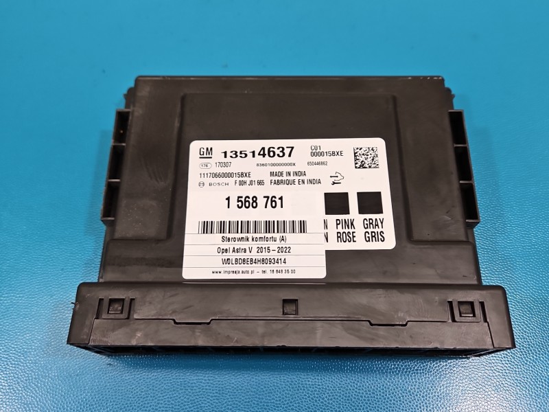 Sterownik moduł komfortu Opel Astra V K 13514637