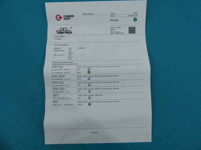 TESTOWANY Wtryskiwacz 0445110076 Citroen Xsara Picasso 2.0 hdi 90KM