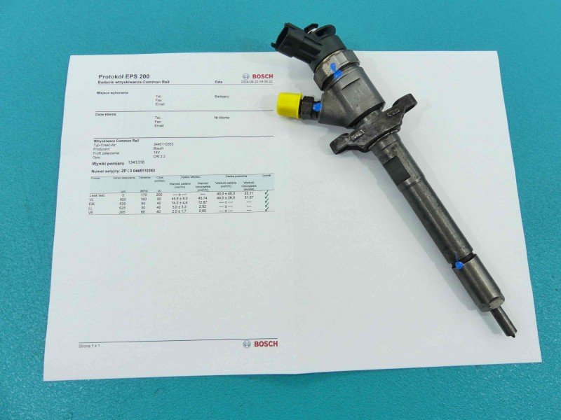 TESTOWANY Wtryskiwacz 0445110353 Ford Focus Mk2 1.6 tdci 90KM