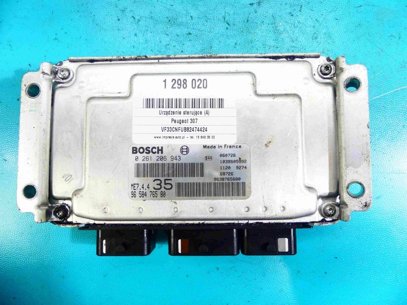 Komputer Sterownik silnika Peugeot 307 1.6 16v 0261206943, 9658476580