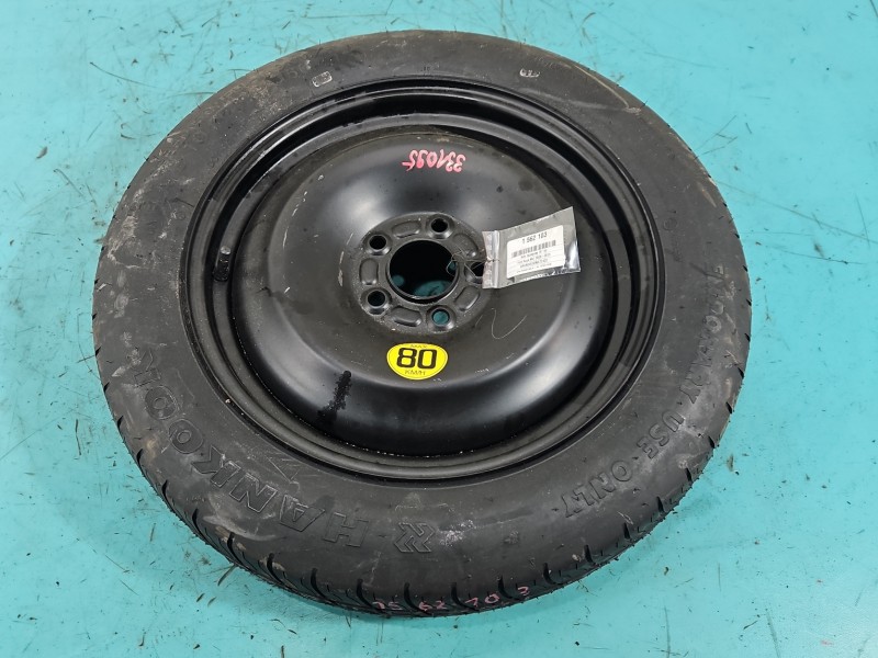 Koło zapasowe 16" dojazdowe dojazdówka Ford Kuga Mk1 I 08-13 Rozstaw śrub: 5x108, Hankook, 125 mm, Profil opony: 85,...