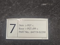 Tapicerka klapy tył boczek bagażnika tylnej Toyota Corolla E21 19- 64719-02290