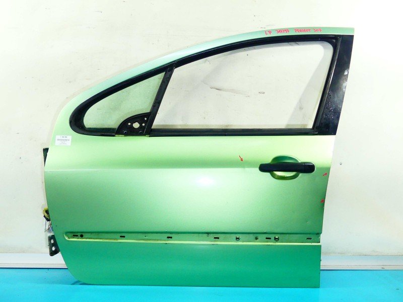 Drzwi przód lewe Peugeot 307 5d zielony KSMC