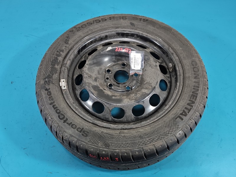 Koło zapasowe 16" dojazdowe dojazdówka Vw Jetta V Rozstaw śrub: 5x112, Continental, 205 mm, Profil opony: 55, IMPRK1606883,...