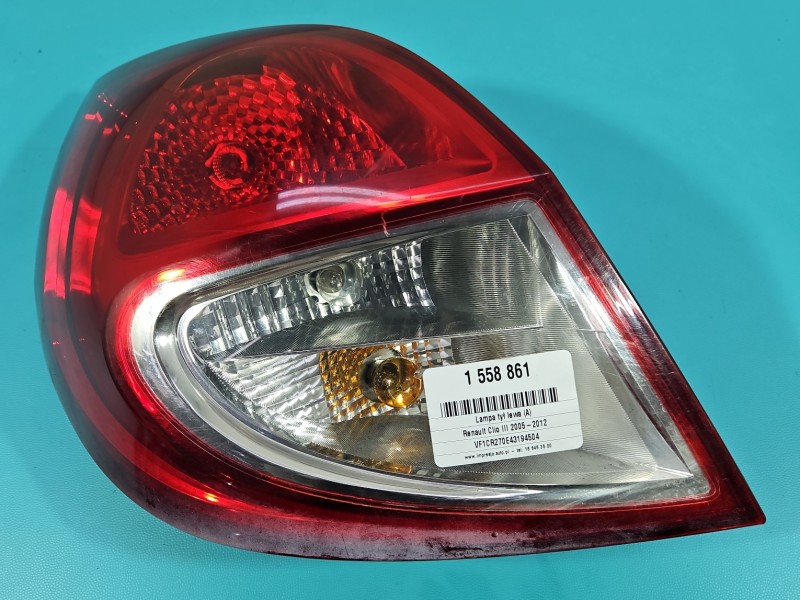Lampa tył lewa Renault Clio III HB Przebarwienie hatchback Z LISTWĄ ŻARÓWKOWĄ EUROPA