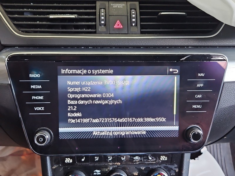Radio fabryczne Skoda Superb III 3V0919605D radioodtwarzacz