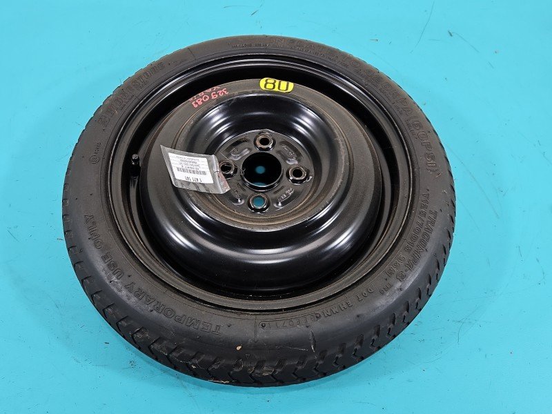 Koło zapasowe 15" dojazdowe dojazdówka Toyota Yaris II Rozstaw śrub: 4x100, Bridgestone, 125 mm, Profil opony: 70, R15 4X100... Koło zapasowe 15" dojazdowe dojazdówka Toyota Yaris II Rozstaw śrub: 4x100, Bridgestone, 125 mm, Profil opony: 70, R15 4X100...