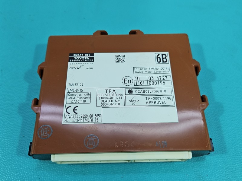 Sterownik moduł Producent części: Lexus, SMART KEY LEXUS CT 10-22 89990-76220, 233600-0930