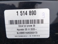 Drzwi tył prawe Hyundai i20 III 20- HB 5d czarny, X5B