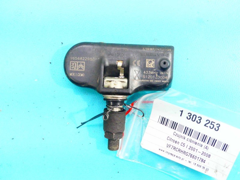 Czujnik ciśnienia opon Citroen C5 I 9656822980, S120123004D TPMS