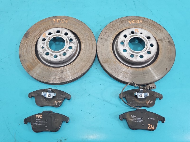 Tarcze hamulcowe przód klocki Vw Tiguan I 07- 2.0d (Cff) Volkswagen, 312/25