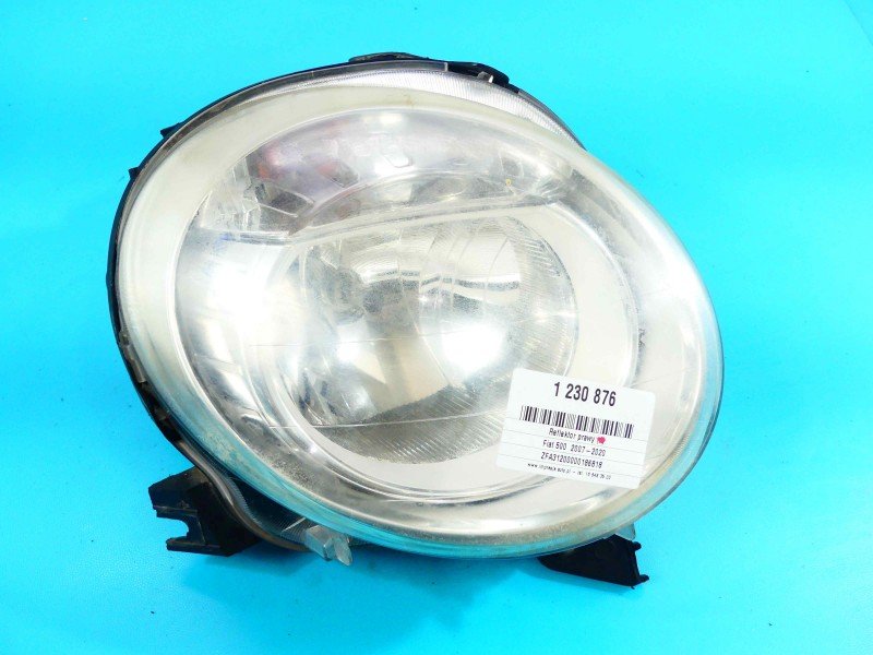 Reflektor prawy lampa przód Fiat 500 07-20 EUROPA