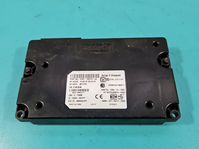 Sterownik moduł Producent części: FORD, BLUETOOTH, D1BT-14D212-LA Ford B-Max 12-17