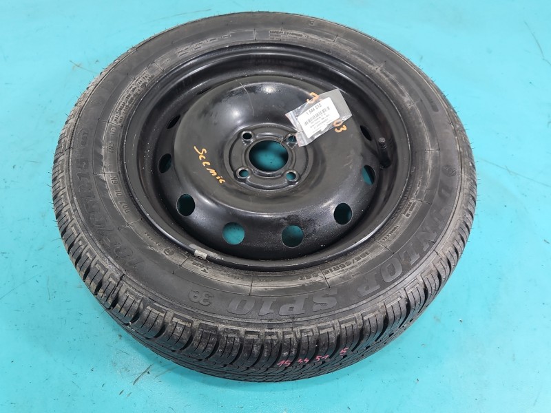 Koło zapasowe 15" dojazdowe dojazdówka Renault Scenic I Rozstaw śrub: 4x100, Dunlop, IMPRK1544515, R15 4X100 ET43 6J 185/65...