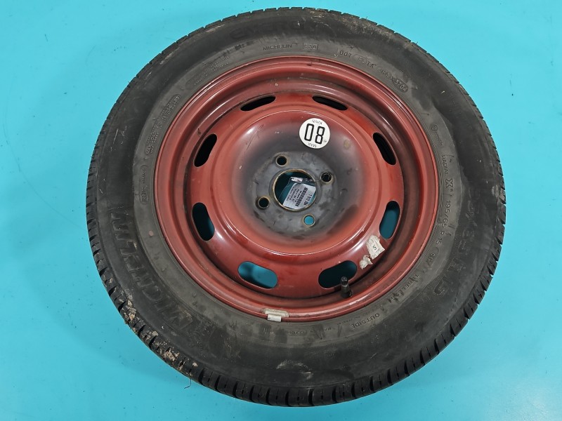 Koło zapasowe 15" dojazdowe dojazdówka Citroen C4 I Rozstaw śrub: 4x108, Michelin, 195 mm, Profil opony: 65, Kod producenta:...