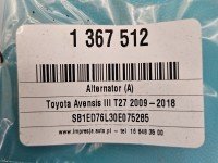 TEST Alternator Toyota Avensis III T27 27060-0G021 2.0 D4D