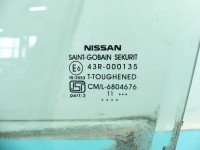Szyba drzwi przód lewa Nissan Micra K13 HB