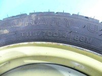 Koło zapasowe 14" dojazdowe dojazdówka Toyota Yaris I Średnica felgi: 14", Rozstaw śrub: 4x100, Dunlop, DUNLOP, R14 115/70