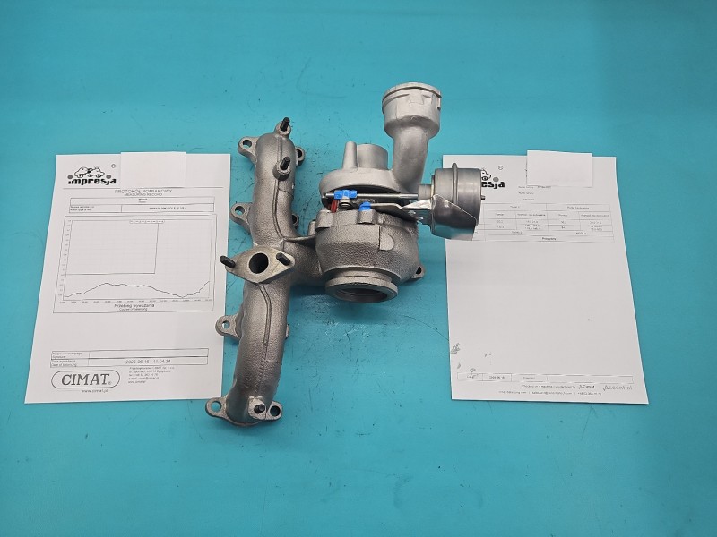 Turbosprężarka Regenerowana Vw Golf plus 1.9 tdi 105KM BV39A-0022, 54399700022, 54399880022