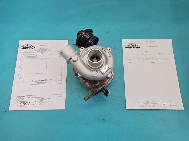 Turbosprężarka Regenerowana Toyota Rav4 II 00- 2.0 D4D 1CD 133KM 721164-10, 17201-27040