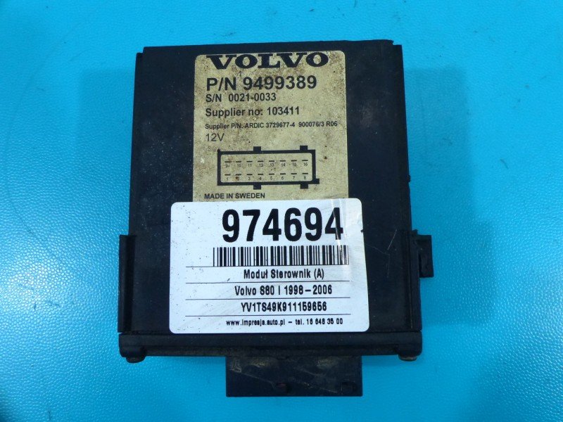 Sterownik moduł Volvo S80 9499389