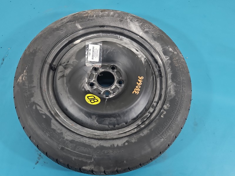 Koło zapasowe 16" dojazdowe dojazdówka Ford Focus Mk3 Rozstaw śrub: 5x108, Hankook, FOF1531750, 125/85/R16 4J ET25 HANKOOK,...
