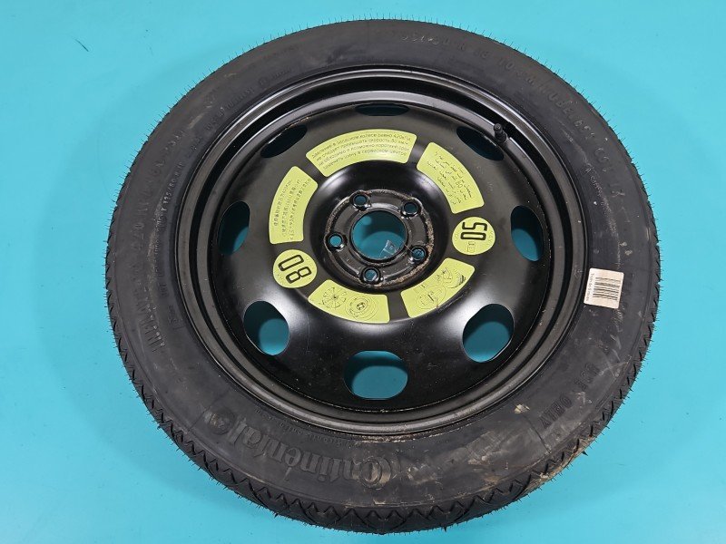 Koło zapasowe 18" dojazdowe dojazdówka Peugeot 508 I Rozstaw śrub: 5x108, Continental, 135/80 R18 et32 CONTINENTAL