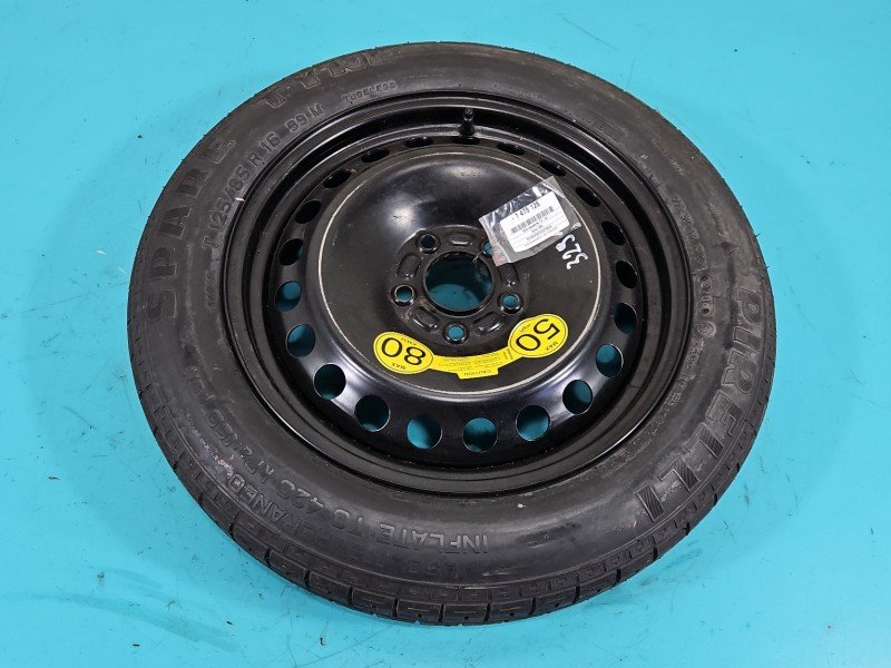 Koło zapasowe 16" dojazdowe dojazdówka Volvo V50 S40 II Rozstaw śrub: 5x108, Pirelli, 125/85 5X108