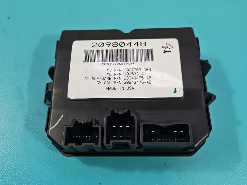 Sterownik moduł Producent części: OPEL, TYLNEJ KLAPY Opel Insignia A 20980448, 3027909-D00