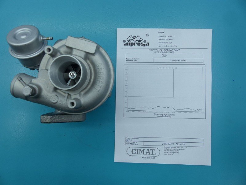 Turbosprężarka Regenerowana Audi 80 B4 454082-1, 028145701T 1.9 tdi