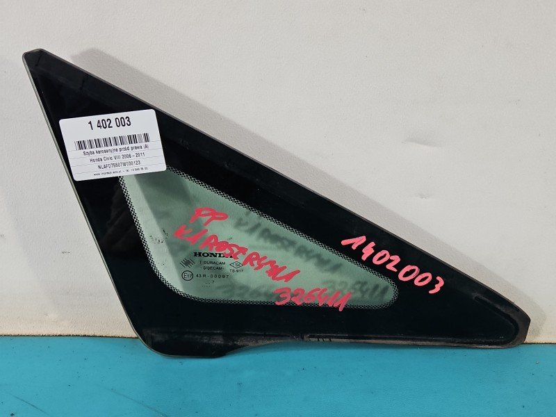 Szyba karoseryjna przód prawa Honda Civic VIII UFO drzwi sedan