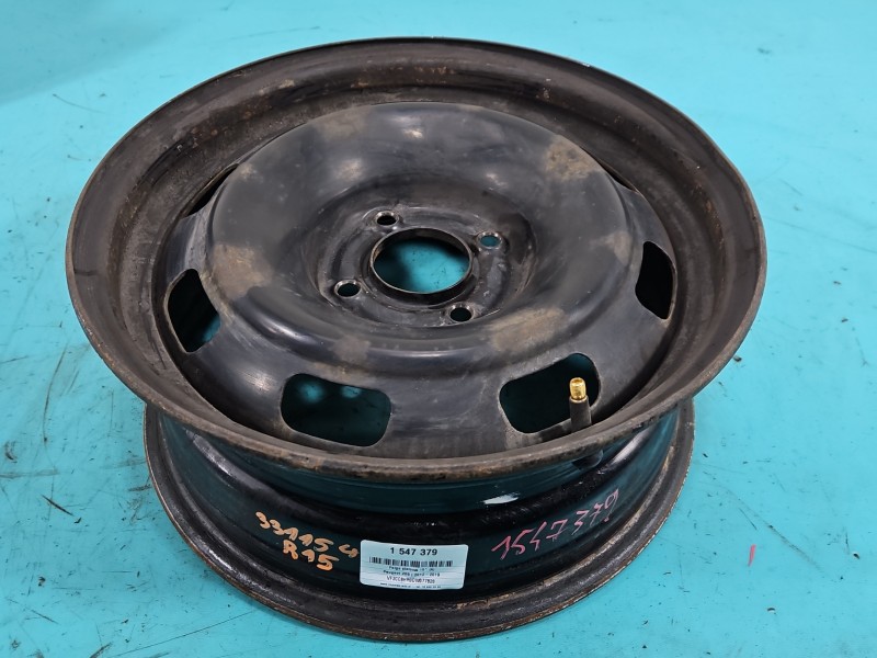Felga stalowa 15" Peugeot 208 I Szerokość felgi: 6.0", Rozstaw śrub: 4x108, PEUGEOT, 1547379, R15 6J 4x108