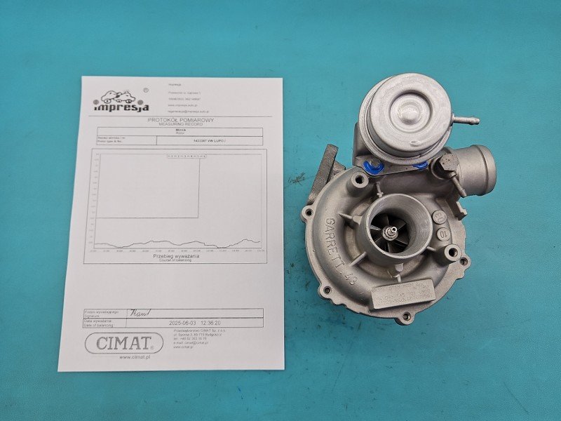 Turbosprężarka Regenerowana Vw Lupo 701729-9, 045145701, GK100996I 1.4 tdi 75KM